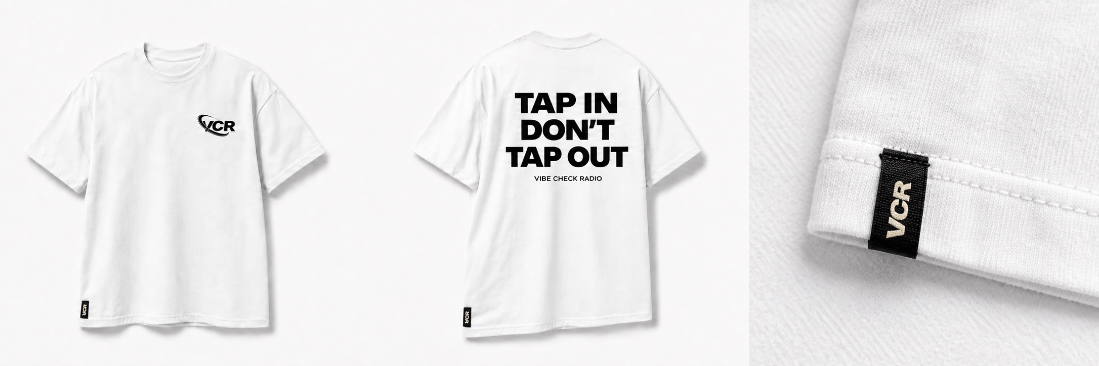 Tap In Tee in White, front, design mockup