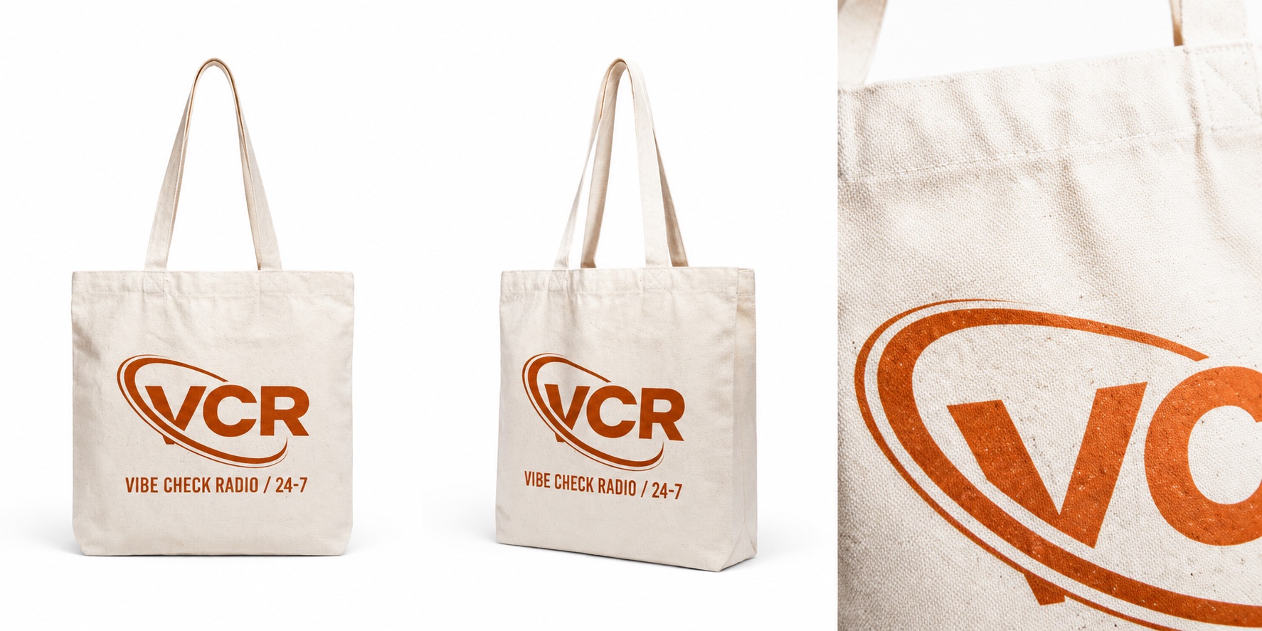 VCR Signal Tote, front, design mockup